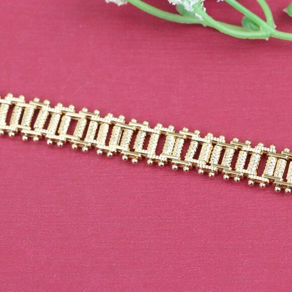 "Rose Gold Textured Chain Bracelet in High-Polish Finish, XPBL1146 - Picture 11 of 12